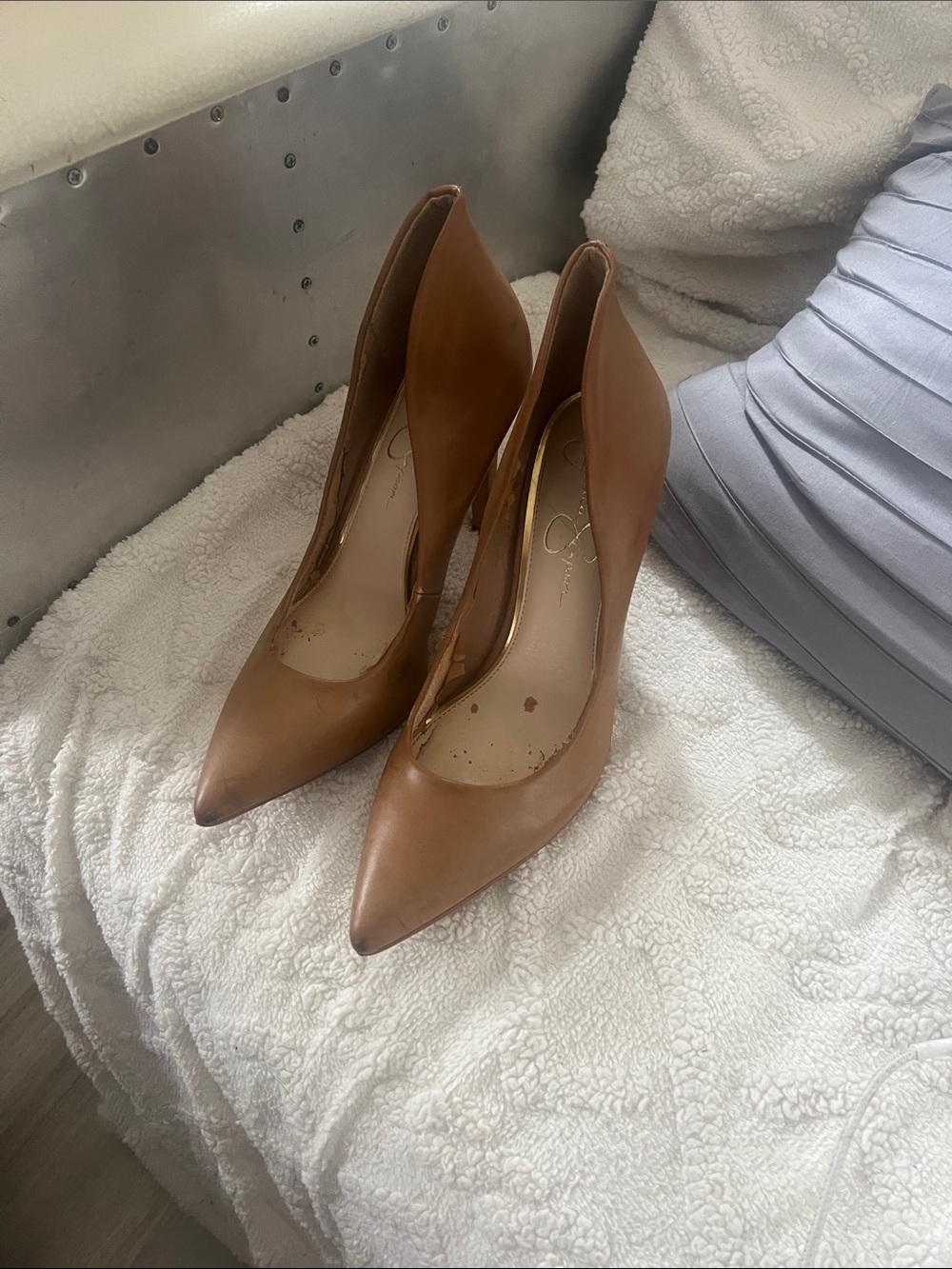 Jessica Simpson Cognac Pointed-Toe High Heel Pumps